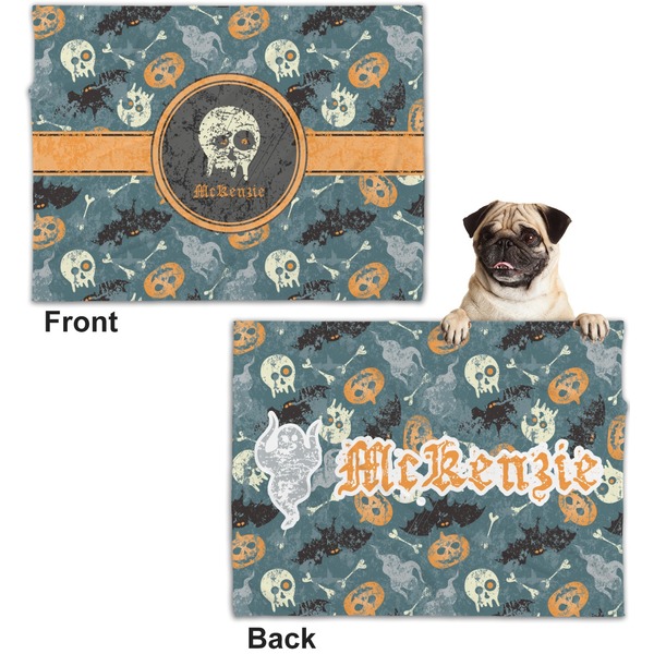 Vintage / Grunge Halloween Microfleece Dog Blanket - Regular - Front & Back