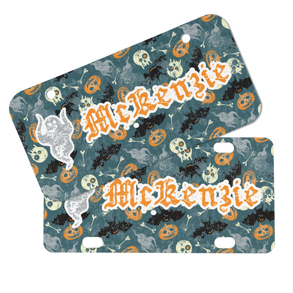 Vintage / Grunge Halloween Mini License Plates - MAIN (4 and 2 Holes)