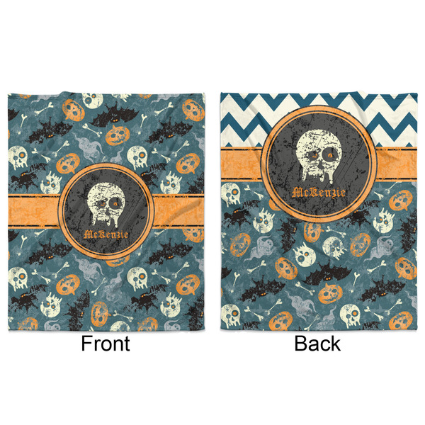 Vintage / Grunge Halloween Minky Blanket - 50"x60" - Double Sided - Front & Back