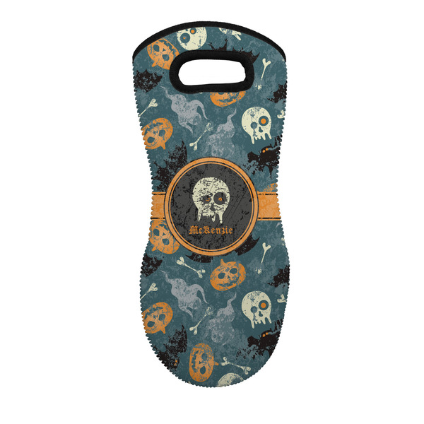 Custom Vintage / Grunge Halloween Neoprene Oven Mitt - Single w/ Name or Text