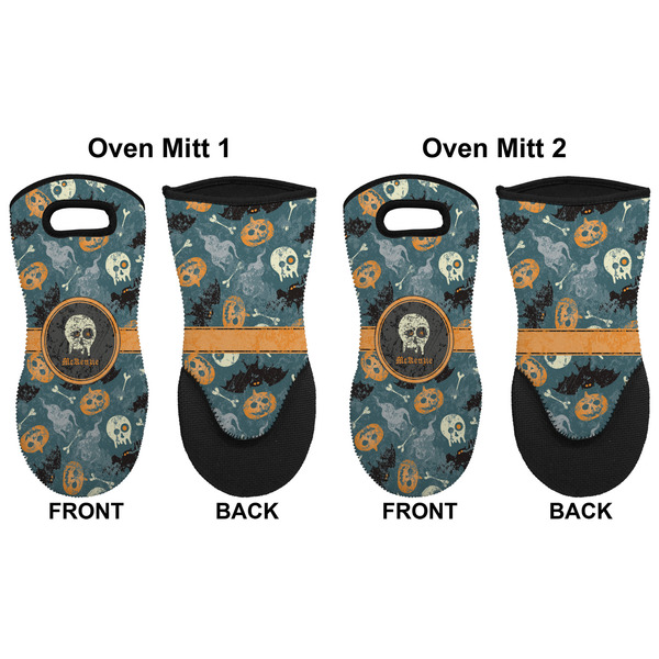 Vintage / Grunge Halloween Neoprene Oven Mitt - Set of 2 - Approval
