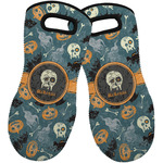 Vintage / Grunge Halloween Neoprene Oven Mitts - Set of 2 w/ Name or Text