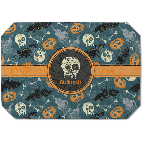 Custom Vintage / Grunge Halloween Dining Table Mat - Octagon (Single-Sided) w/ Name or Text