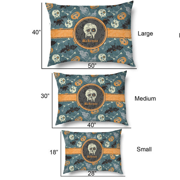 Vintage / Grunge Halloween Outdoor Dog Beds - SIZE CHART