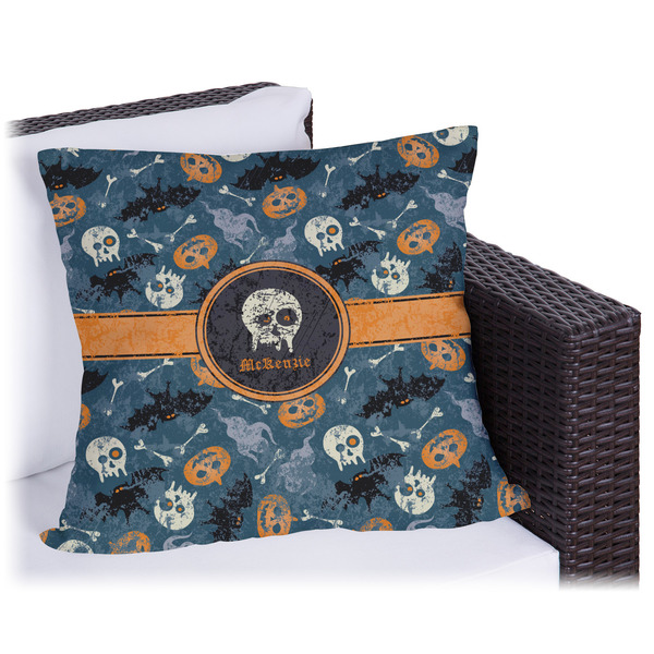Custom Vintage / Grunge Halloween Outdoor Pillow - 16" (Personalized)