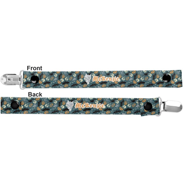 Vintage / Grunge Halloween Pacifier Clip - Front and Back