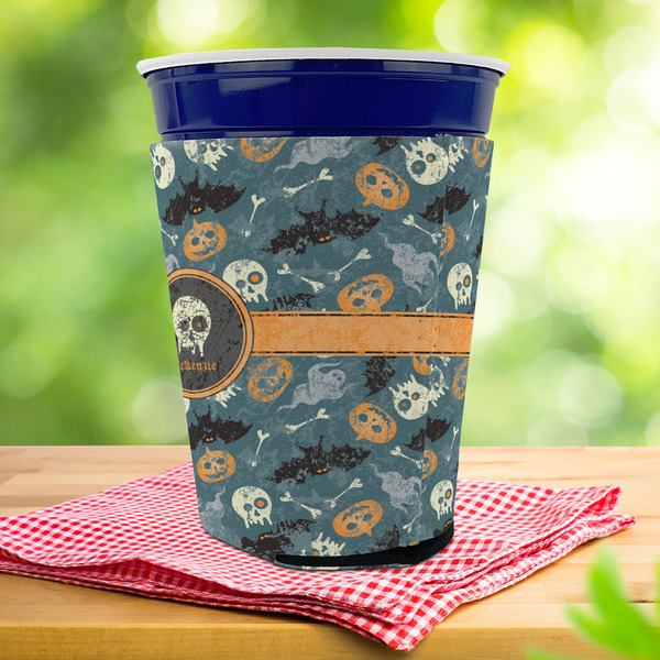 Vintage / Grunge Halloween Party Cup Sleeves - with bottom - Lifestyle