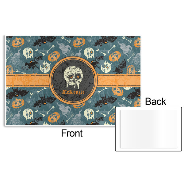 Vintage / Grunge Halloween Disposable Paper Placemat - Front & Back