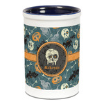 Vintage / Grunge Halloween Ceramic Pencil Holders - Blue