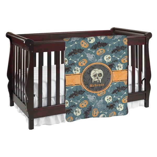 Custom Vintage / Grunge Halloween Baby Blanket (Double Sided) (Personalized)