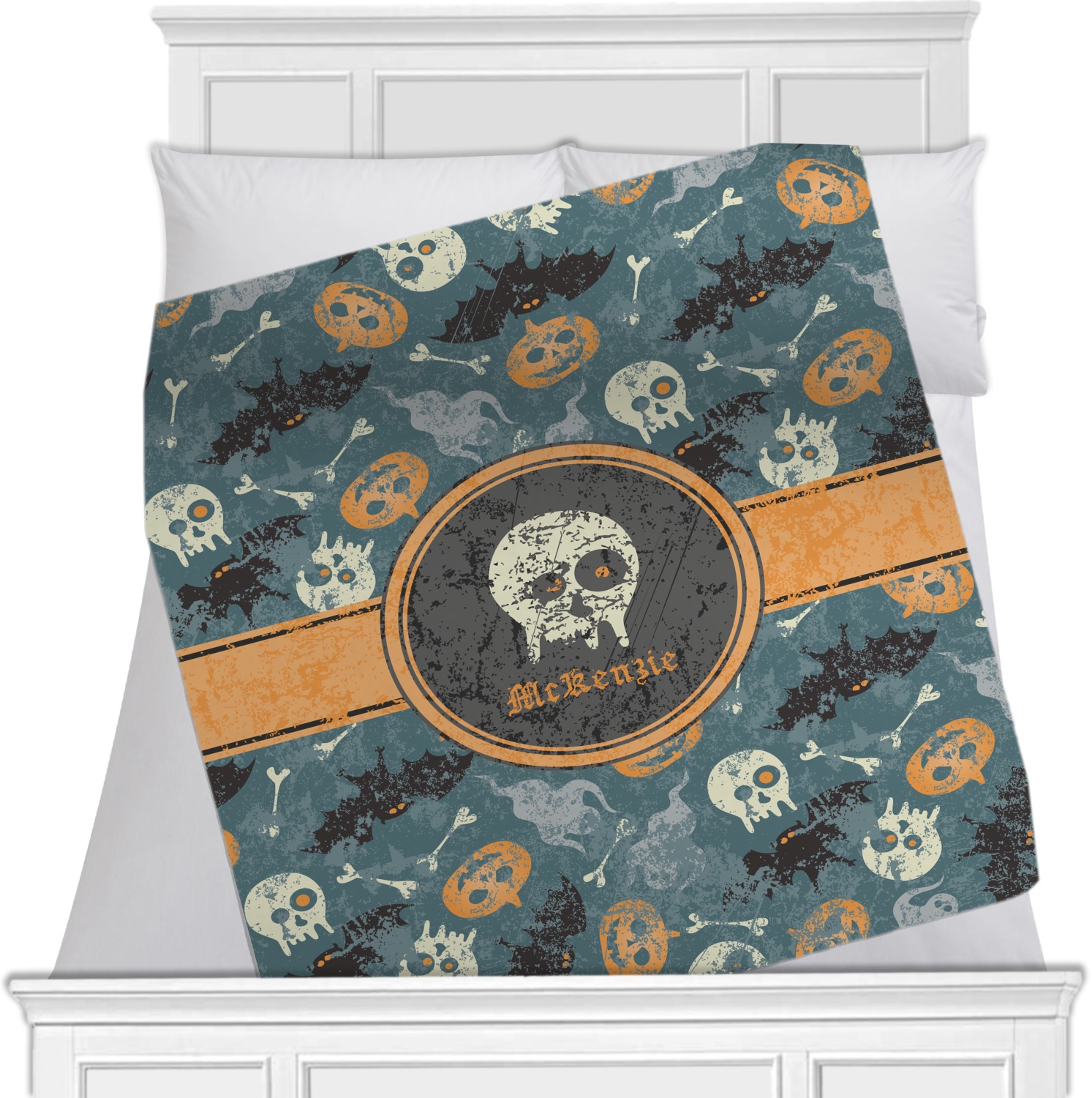 Vintage / Grunge Halloween Minky Blanket (Personalized) YouCustomizeIt