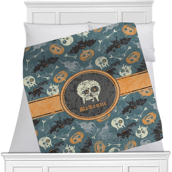Custom Vintage / Grunge Halloween Minky Blanket - Toddler / Throw - 60"x50" - Double Sided (Personalized)