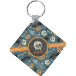Vintage / Grunge Halloween Diamond Plastic Keychain w/ Name or Text