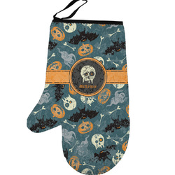 Vintage / Grunge Halloween Left Oven Mitt (Personalized)