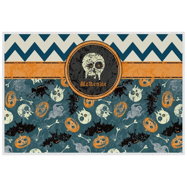 Vintage / Grunge Halloween Personalized Placemat (Back)