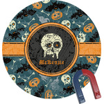 Vintage / Grunge Halloween Round Fridge Magnet (Personalized)
