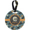 Vintage / Grunge Halloween Plastic Luggage Tag - Round (Personalized)