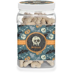 Vintage / Grunge Halloween Dog Treat Jar (Personalized)