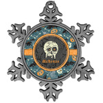 Vintage / Grunge Halloween Vintage Snowflake Ornament (Personalized)