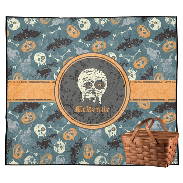 Custom Vintage / Grunge Halloween Outdoor Picnic Blanket (Personalized)
