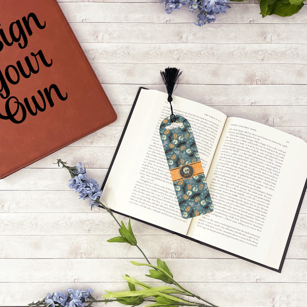 Vintage / Grunge Halloween Plastic Bookmarks - In Context