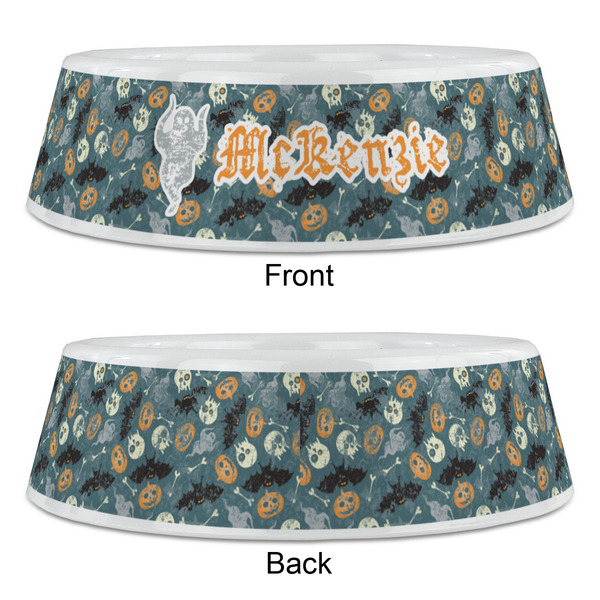 Vintage / Grunge Halloween Plastic Pet Bowls - Large - APPROVAL