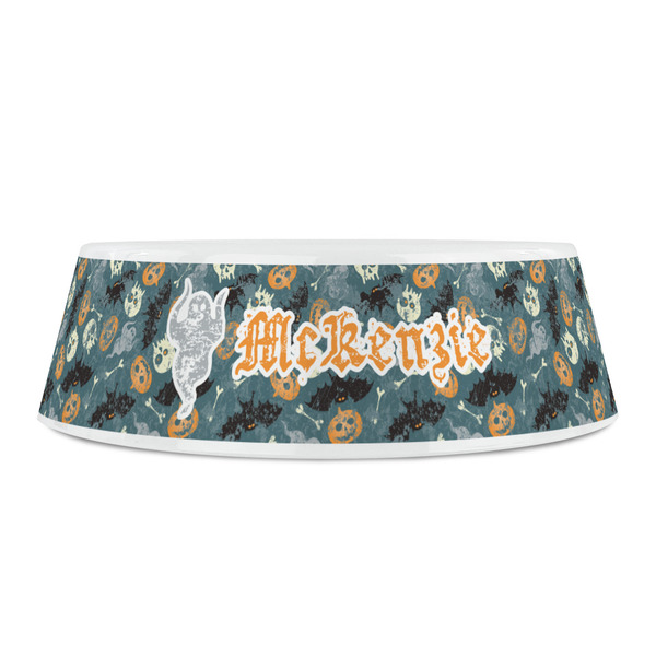 Vintage / Grunge Halloween Plastic Pet Bowls - Small - FRONT