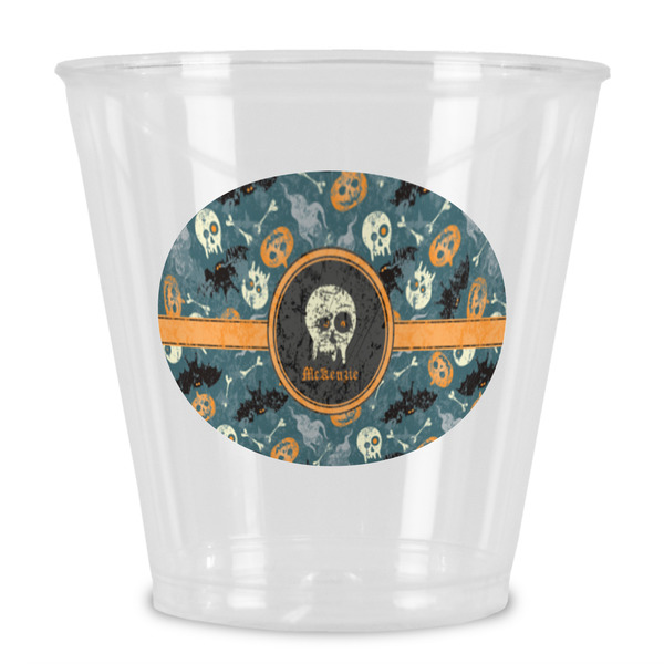 Custom Vintage / Grunge Halloween Plastic Shot Glass (Personalized)