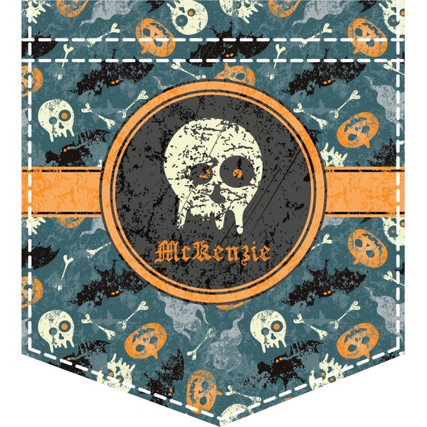 Custom Vintage / Grunge Halloween Iron On Faux Pocket (Personalized)