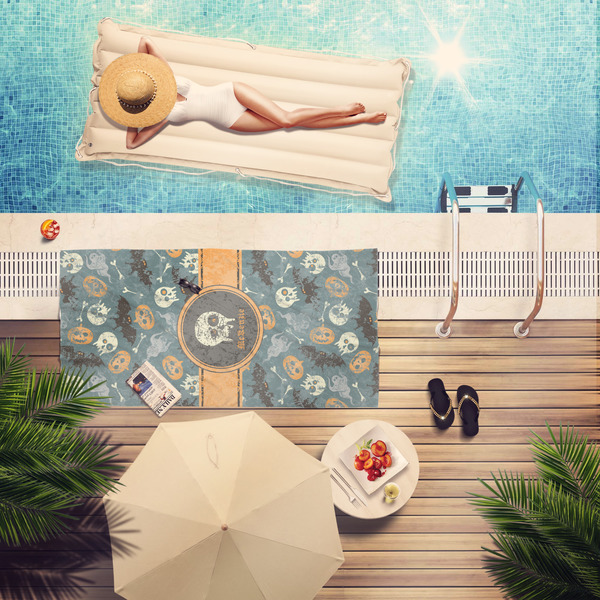 Vintage / Grunge Halloween Pool Towel Lifestyle