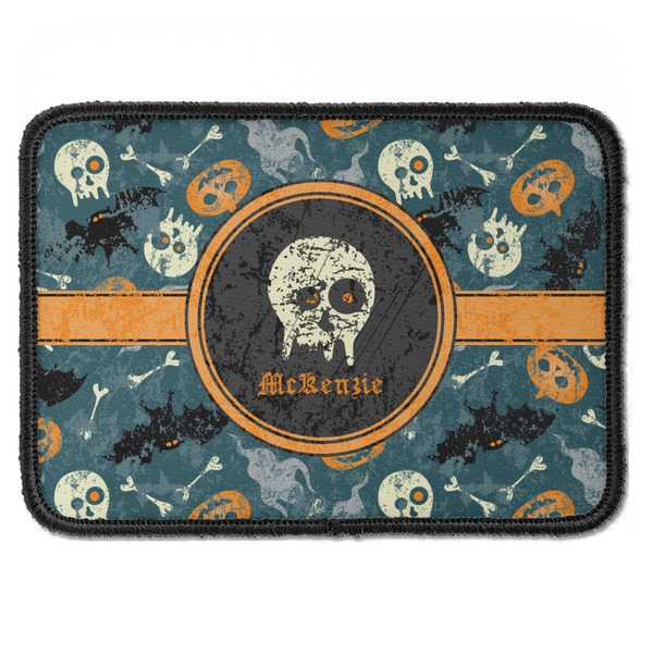Custom Vintage / Grunge Halloween Iron On Rectangle Patch w/ Name or Text