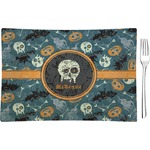 Vintage / Grunge Halloween Rectangular Glass Appetizer / Dessert Plate - Single or Set (Personalized)