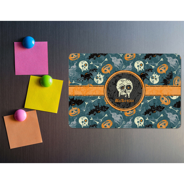 Vintage / Grunge Halloween Rectangular Fridge Magnet - LIFESTYLE