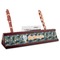Vintage / Grunge Halloween Red Mahogany Nameplates with Business Card Holder - Angle