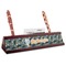 Vintage / Grunge Halloween Red Mahogany Nameplate with Business Card Holder (Personalized)