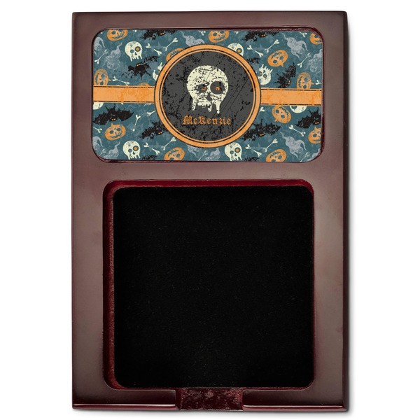 Vintage / Grunge Halloween Red Mahogany Sticky Note Holder - Flat