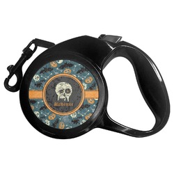 Vintage / Grunge Halloween Retractable Dog Leash - Small (Personalized)
