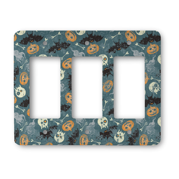 Custom Vintage / Grunge Halloween Rocker Style Light Switch Cover - Three Switch
