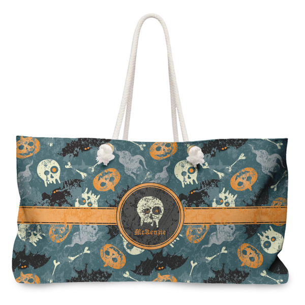 Custom Vintage / Grunge Halloween Large Tote Bag with Rope Handles (Personalized)