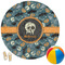 Vintage / Grunge Halloween Round Beach Towel (Personalized)