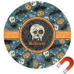 Vintage / Grunge Halloween Round Car Magnet - 6" (Personalized)