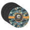 Vintage / Grunge Halloween Round Rubber Backed Coasters - Set of 4 (Personalized)