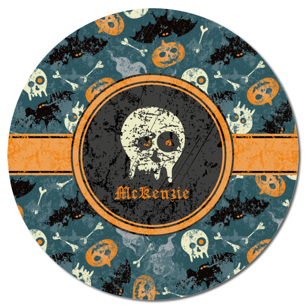 Vintage / Grunge Halloween Round Fridge Magnet - FRONT