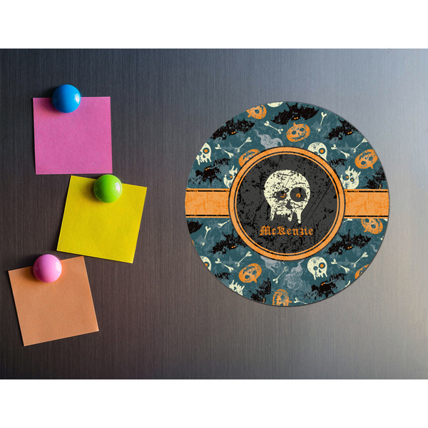 Vintage / Grunge Halloween Round Fridge Magnet - LIFESTYLE