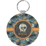 Vintage / Grunge Halloween Round Plastic Keychain (Personalized)