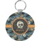 Vintage / Grunge Halloween Round Plastic Keychain (Personalized)