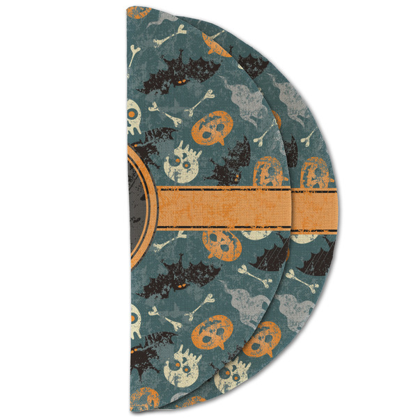 Vintage / Grunge Halloween Round Linen Placemats - HALF FOLDED (double sided)