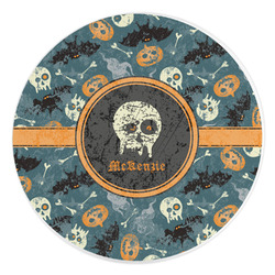 Vintage / Grunge Halloween Round Stone Trivet (Personalized)