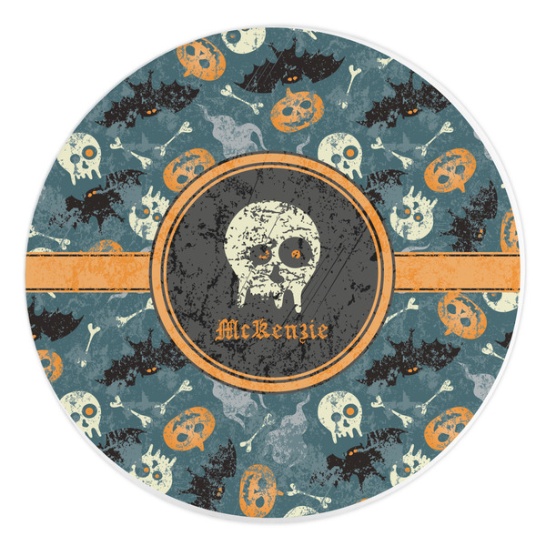 Custom Vintage / Grunge Halloween Round Stone Trivet (Personalized)