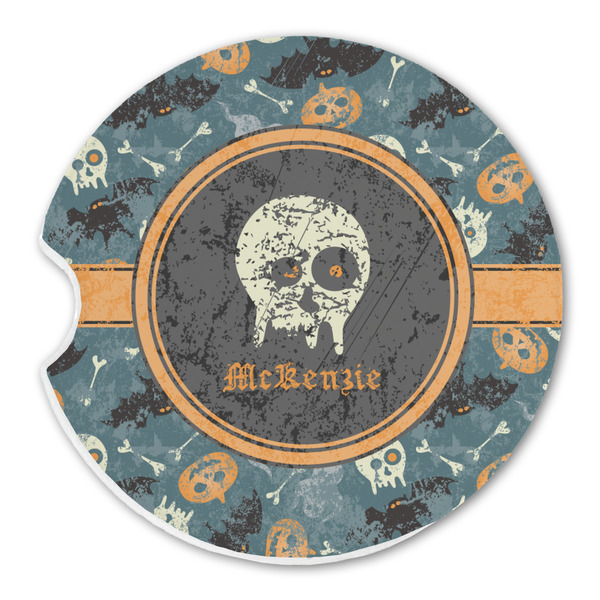 Custom Vintage / Grunge Halloween Sandstone Car Coaster - Single (Personalized)